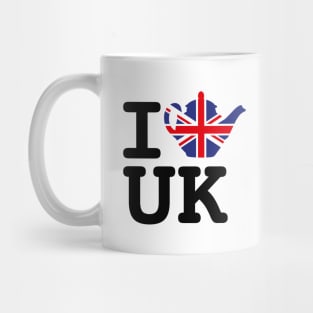 I love UK Union Jack Flag Great Britain British teapot tea Mug